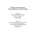 Cover page of Managers’ Perceptions and Microfoundations of Contract Design