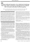 Cover page: A Mixed-methods Evaluation of an Addiction/Cardiology Pilot Clinic With Contingency Management for Patients With Stimulant-associated Cardiomyopathy.