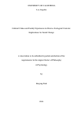 Cover page: Cultural Values and Family Experiences in Diverse Ecological Contexts: Implications for Social Change