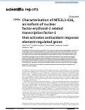 Cover page: Characterization of NFE2L1-616, an isoform of nuclear factor-erythroid-2 related transcription factor-1 that activates antioxidant response element-regulated genes.