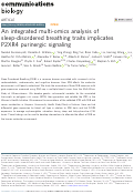 Cover page: An integrated multi-omics analysis of sleep-disordered breathing traits implicates P2XR4 purinergic signaling