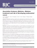 Cover page: Association between diabetes, diabetes treatment and risk of developing endometrial cancer