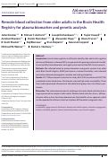 Cover page: Remote blood collection from older adults in the Brain Health Registry for plasma biomarker and genetic analysis