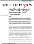 Cover page: Highly Effective Broad Spectrum Chimeric Larvicide That Targets Vector Mosquitoes Using a Lipophilic Protein