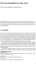 Cover page: Morawetz Inequalities for Water Waves