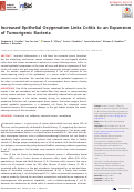 Cover page: Increased Epithelial Oxygenation Links Colitis to an Expansion of Tumorigenic Bacteria