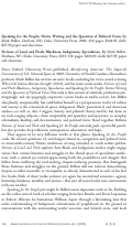 Cover page: Speaking for the People: Native Writing and the Question of Political Form. By Mark Rifkin. | Fictions of Land and Flesh, Blackness, Indigeneity, Speculation. By Mark Rifkin.