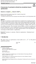 Cover page: A taxonomy of constraints in black-box simulation-based optimization