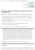 Cover page: Correlates of Persistent Smoking in Bars Subject to Smokefree Workplace Policy