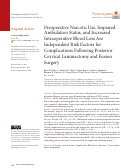 Cover page: Preoperative Narcotic Use, Impaired Ambulation Status, and Increased Intraoperative Blood Loss Are Independent Risk Factors for Complications Following Posterior Cervical Laminectomy and Fusion Surgery