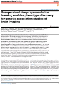 Cover page: Unsupervised deep representation learning enables phenotype discovery for genetic association studies of brain imaging.