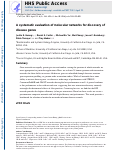 Cover page: Systematic Evaluation of Molecular Networks for Discovery of Disease Genes