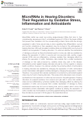 Cover page: Increased oxidative stress, inflammation, and glutamate: Potential preventive and therapeutic targets for hearing disorders