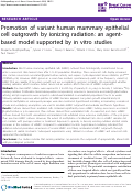 Cover page: Promotion of variant human mammary epithelial cell outgrowth by ionizing radiation: an agent-based model supported by in vitro studies