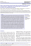 Cover page: Delay in loop ileostomy reversal surgery does not impact upon post-operative clinical outcomes. Complications are associated with an increased loss of microflora in the defunctioned intestine.