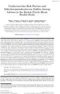 Cover page: Cardiovascular risk factors and dehydroepiandrosterone sulfate among Latinos in the Boston Puerto Rican Health Study