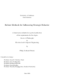 Cover page: Robust Methods for Influencing Strategic Behavior