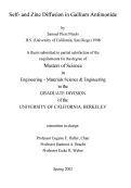 Cover page: Self- and zinc diffusion in gallium antimonide