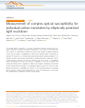 Cover page: Measurement of complex optical susceptibility for individual carbon nanotubes by elliptically polarized light excitation