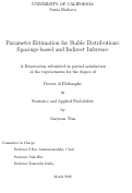 Cover page: Parameter Estimation for Stable Distribution: Spacing based and Indirect Inference