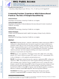 Cover page: Community providers experiences with evidence-based practices: The role of therapist race/ethnicity.