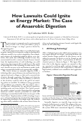 Cover page: How lawsuits could ignite an energy market: The case of anaerobic digestion