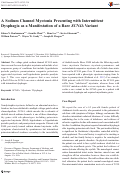 Cover page: A Sodium Channel Myotonia Presenting with Intermittent Dysphagia as a Manifestation of a Rare SCN4A Variant