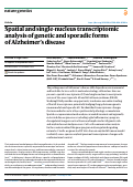 Cover page: Spatial and single-nucleus transcriptomic analysis of genetic and sporadic forms of Alzheimer’s disease