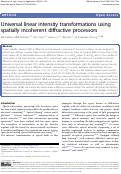 Cover page: Universal linear intensity transformations using spatially incoherent diffractive processors.