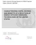 Cover page: CHARACTERIZING COSTS, SAVINGS AND BENEFITS OF A SELECTION OF ENERGY EFFICIENT EMERGING TECHNOLOGIES IN THE UNITED STATES