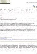 Cover page: Effect of Manual Data Cleaning on Nutrient Intakes Using the Automated Self-Administered 24-Hour Dietary Assessment Tool (ASA24)