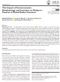 Cover page of The Impact of Socioeconomic Disadvantage and Insurance on Delays in Fixation of Distal Radius Fractures.