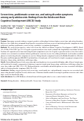 Cover page: Screen time, problematic screen use, and eating disorder symptoms among early adolescents: findings from the Adolescent Brain Cognitive Development (ABCD) Study