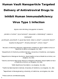 Cover page: Human Vault Nanoparticle Targeted Delivery of Antiretroviral Drugs to Inhibit Human Immunodeficiency Virus Type 1 Infection.