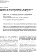 Cover page: Examining the Factors Associated with Paid Employment of Clients Enrolled in First Episode of Psychosis Programs