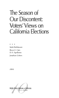 Cover page: The season of our discontent: Voters’ views on California elections