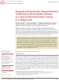 Cover page: Surgical and molecular characterization of primary and metastatic disease in a neuroendocrine tumor arising in a tailgut cyst.