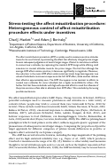 Cover page: Stress‐testing the affect misattribution procedure: Heterogeneous control of affect misattribution procedure effects under incentives