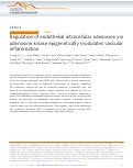 Cover page: Regulation of endothelial intracellular adenosine via adenosine kinase epigenetically modulates vascular inflammation