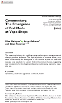 Cover page: Commentary: The Emergence of Pod Mods at Vape Shops