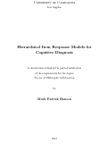 Cover page: Hierarchical Item Response Models for Cognitive Diagnosis
