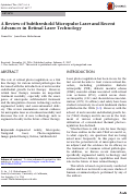 Cover page: A Review of Subthreshold Micropulse Laser and Recent Advances in Retinal Laser Technology