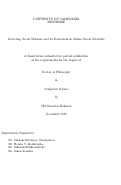 Cover page: Detecting Social Malware and its Ecosystem in Online Social Networks