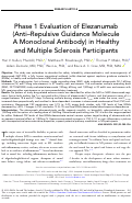 Cover page: Phase 1 Evaluation of Elezanumab (Anti–Repulsive Guidance Molecule A Monoclonal Antibody) in Healthy and Multiple Sclerosis Participants