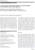Cover page: A nonsynonymous SNP within PCDH15 is associated with lipid traits in familial combined hyperlipidemia