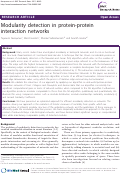 Cover page: Modularity detection in protein-protein interaction networks