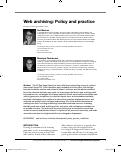 Cover page of Web archiving: Policy and practice