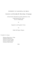 Cover page: Generative and Item-Specific Knowledge of Language
