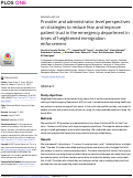 Cover page: Provider and administrator-level perspectives on strategies to reduce fear and improve patient trust in the emergency department in times of heightened immigration enforcement