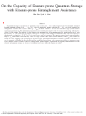 Cover page of On the Capacity of Erasure-prone Quantum Storage with Erasure-prone Entanglement Assistance
